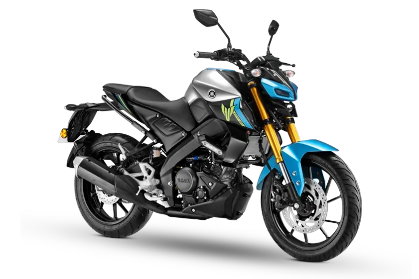 Yamaha MT 15 Metallic Silver Cyan Colour