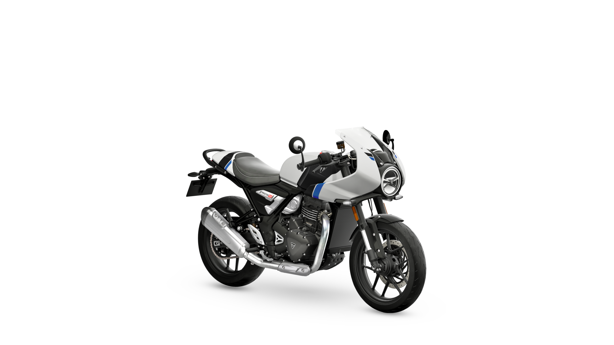 Triumph Thruxton 400 Pearl metallic white